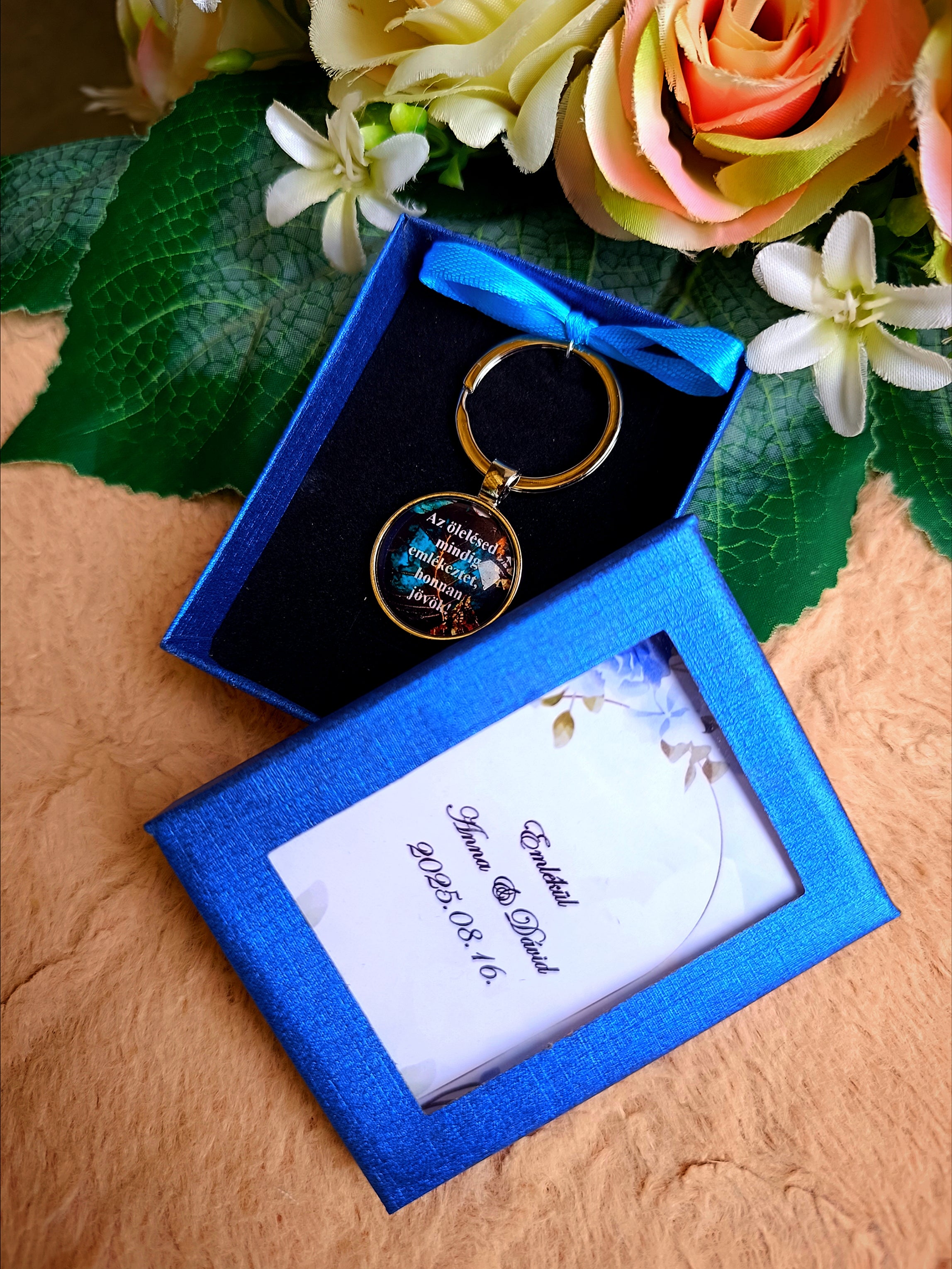 Ajándék szülőköszöntő apának kulcstartó esküvőre